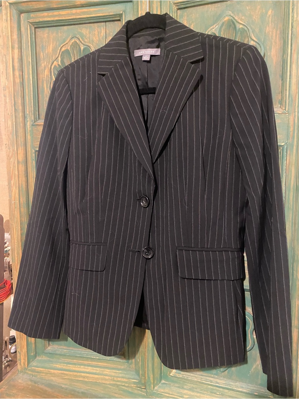 Ann Taylor Black Pinstripe Tailored Women's Blazer